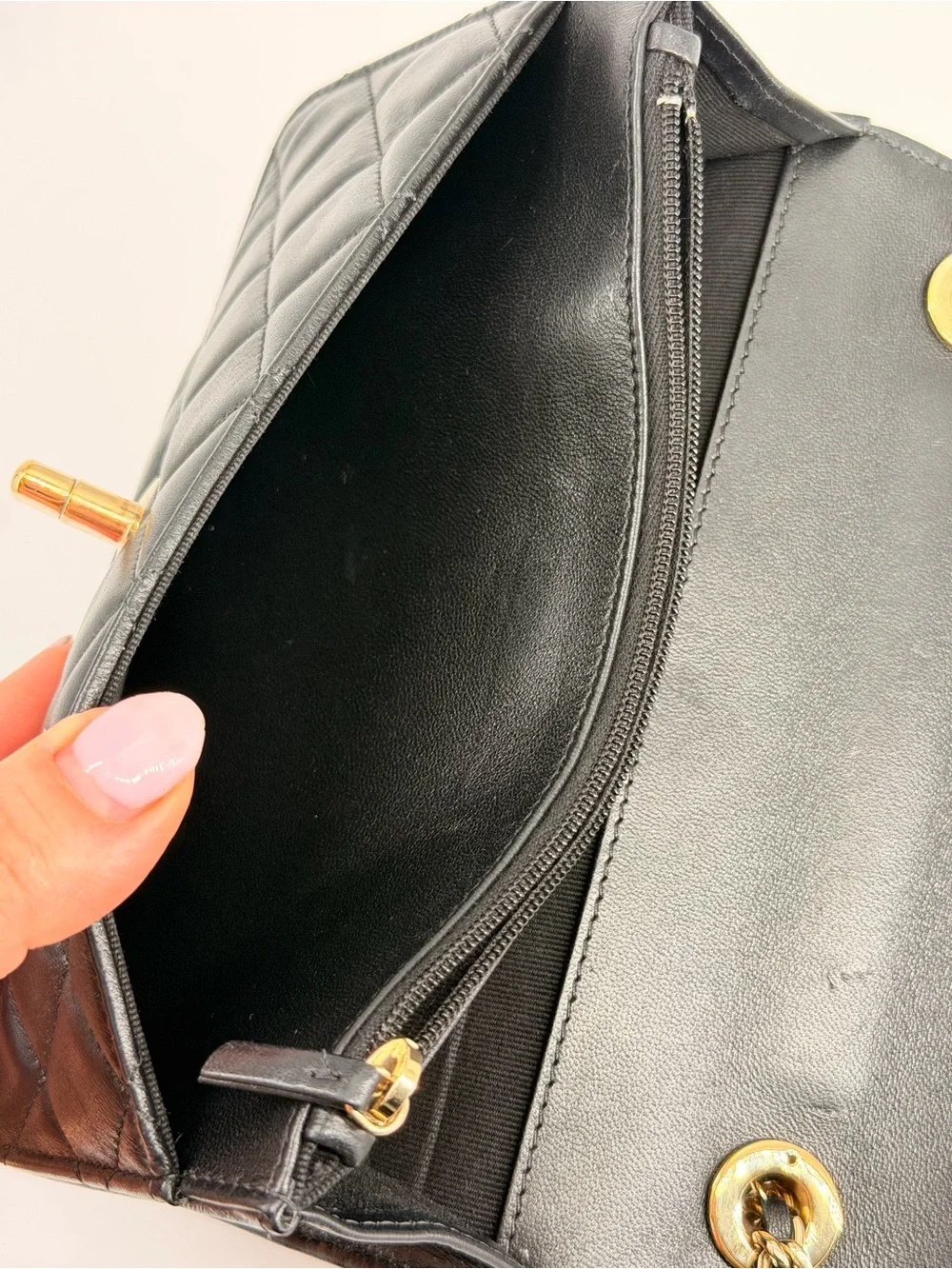 Chanel Trendy CC Wallet On Chain in Black Lambskin Learher